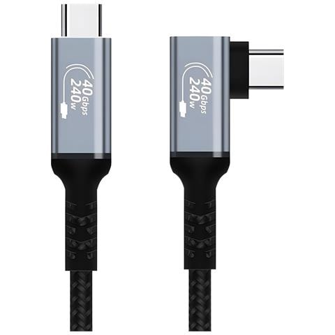 Cavo Dati Usb4 240w Ad Angolo Retto: Ricarica Rapida, Trasferimento Dati 40gbps, Supporto 8k 0,5 Metri - Foto 1