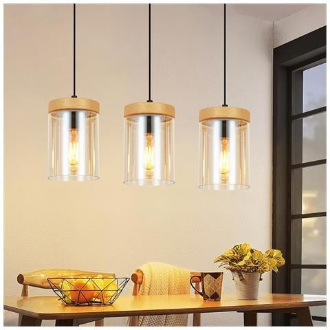 Lampada A Sospensione Per Sala Da Pranzo, 1/3 Fiamme, E27, Trasparente, Lampada A Sospensione Per Camera Da Letto D'albergo - Foto 2