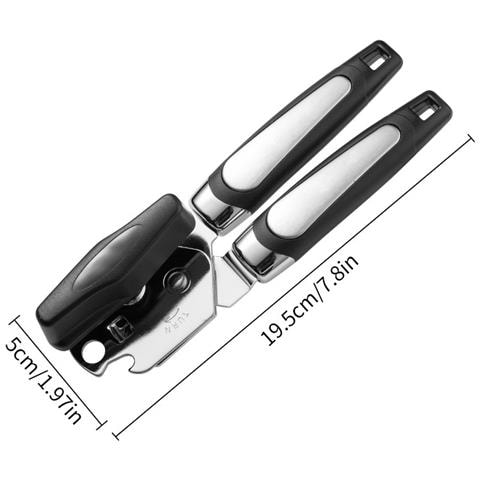 Apribottiglie In Acciaio Inossidabile Rorzato 3 In 1: Apriscatole, Apribottiglie E Leva-tappi Black - Foto 2