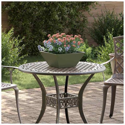 Vaso a Ciotola da Giardino Oliver verde 35 x 35 x 15 cm Acciaio - Foto 2