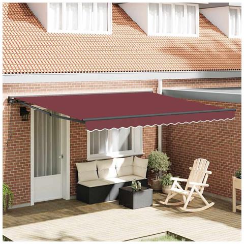 Tenda Retrattile Rosso Borgogna 400x300 cm Tessuto - Foto 2