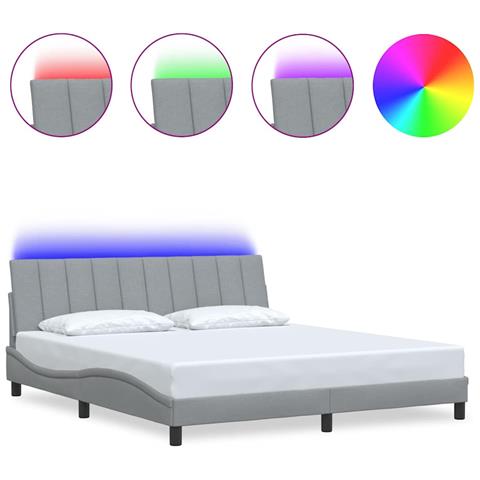 Giroletto senza Materasso Grigio Chiaro 180x200 cm Tessuto - Foto 1