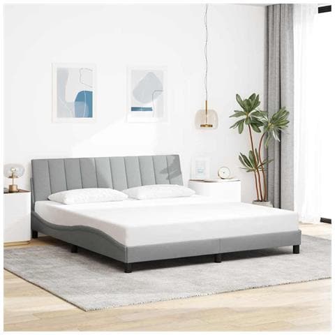 Giroletto senza Materasso Grigio Chiaro 180x200 cm Tessuto - Foto 2