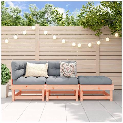 Set Salotto da Giardino 3 pz in Legno Massello di Douglas - Foto 2