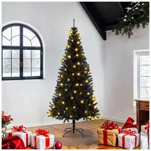 Alberi di Natale artificiali Nero 180 cm PVC - Foto 2
