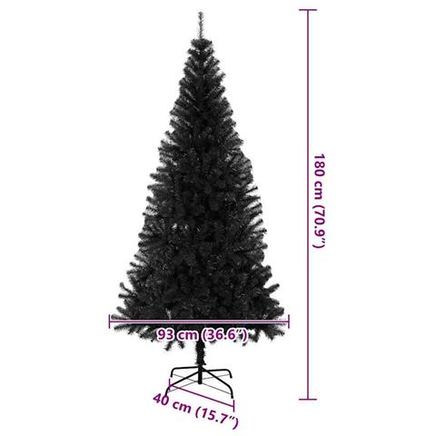 Alberi di Natale artificiali Nero 180 cm PVC - Foto 9