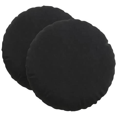 Cuscini per Seduta 2 pcs Nero Ø80 x 29 cm Velluto - Foto 1