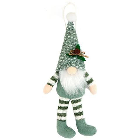 Statuetta Di Gnomo Natalizio - Ornamento Festivo Di Natale In Maglia Verde Con Gambe Lunghe In Stile Rudolph - Foto 1