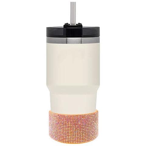 Manicotto In Silicone Champagne Oro Glitter/diamante Per Bicchieri Termici Da 12oz-40oz - Foto 4