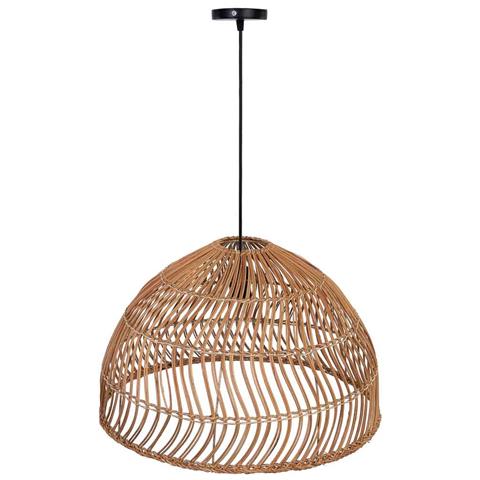 Lampada Da Soffitto In Rattan Marrone D50x32h Cm - Foto 1