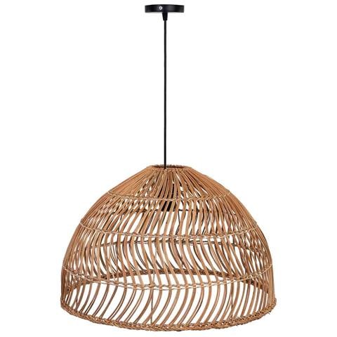 Lampada Da Soffitto In Rattan Marrone D50x32h Cm - Foto 2