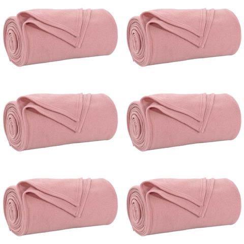 Coperte da Pile 6 pcs Rosa 170 x 130 cm Panno - Foto 1
