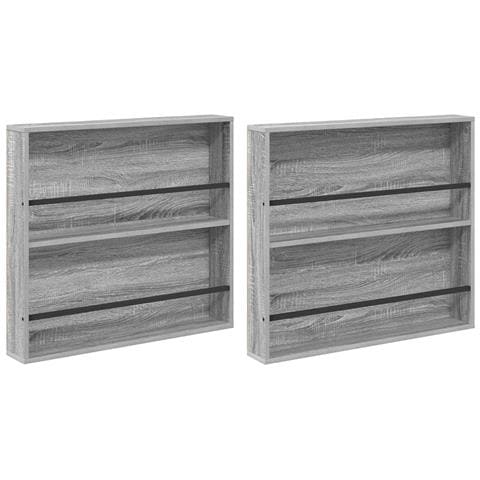 Scaffale per riviste 2 pcs Grigio Sonoma 80 x 12 x 70 cm - Foto 1