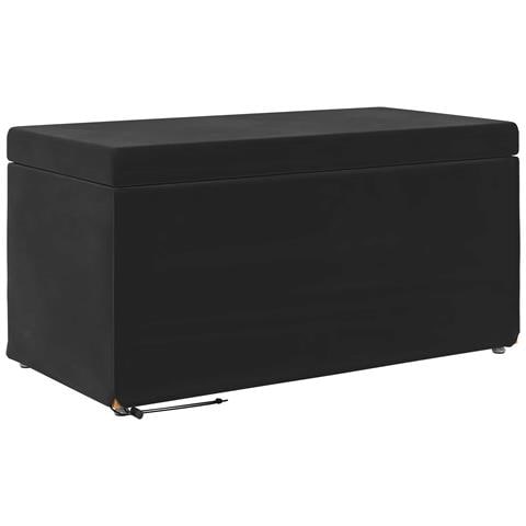 Pouf Nero 81 x 41 x 40 cm Velluto e Legno Ingegnerizzato - Foto 1