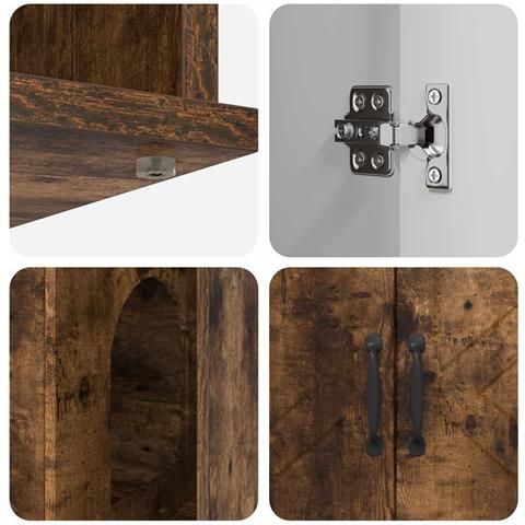 Casa per Gatti Rovere fumé 85 x 55 x 50 cm Legno multistrato - Foto 9