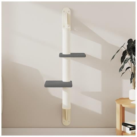 Albero per Gatti con Tiragraffi a Parete Grigio Scuro 108 cm - Foto 2