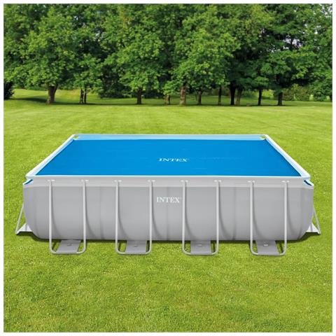 Copertura Solare per Piscina Blu 378x186 cm in Polietilene - Foto 2