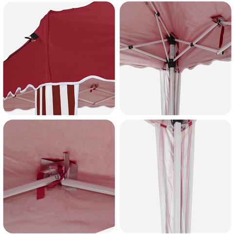 Tenda per feste a pop-up 288 x 288 x 245 cm Borgogna - Foto 9