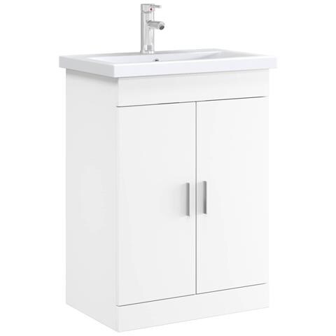 Mobiletto da Bagno Sotto Lavabo Bianco 56 x 37,5 x 81 cm - Foto 2