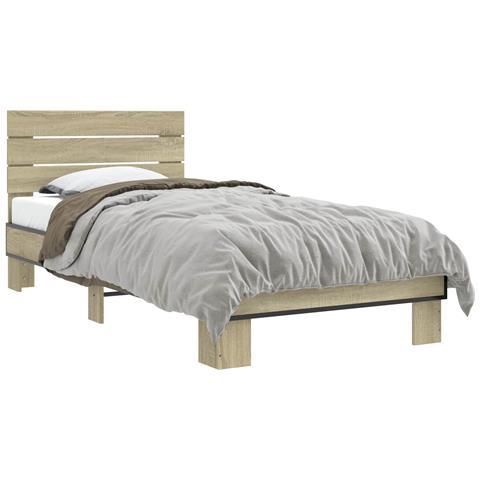 Struttura letto con testata Rovere Sonoma 80 x 200 cm - Foto 1