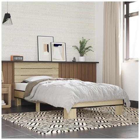 Struttura letto con testata Rovere Sonoma 80 x 200 cm - Foto 2