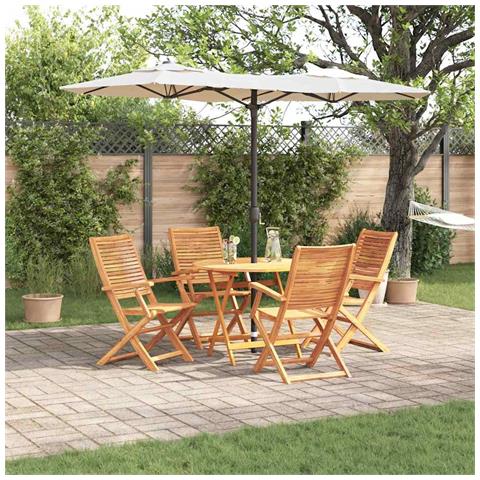 Set da Pranzo per Giardino 5 pcs Marrone - Foto 2