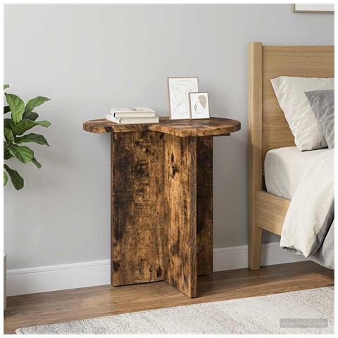 Tavolo laterale Rovere Fumo Ø 39 x 38 cm Legno ingegnerizzato - Foto 2