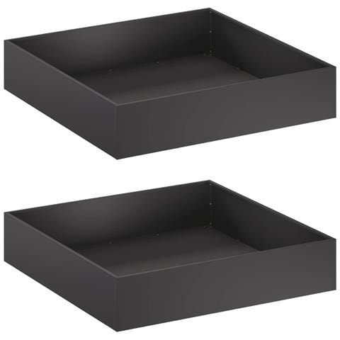 Vaso da giardino 2 pz Nero 100 x 100 x 20 cm - Foto 1
