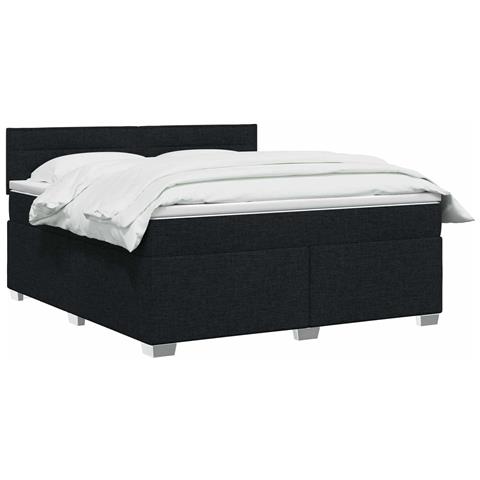 Letto box spring con materasso Nero 160 x 200 cm Tessuto - Foto 10
