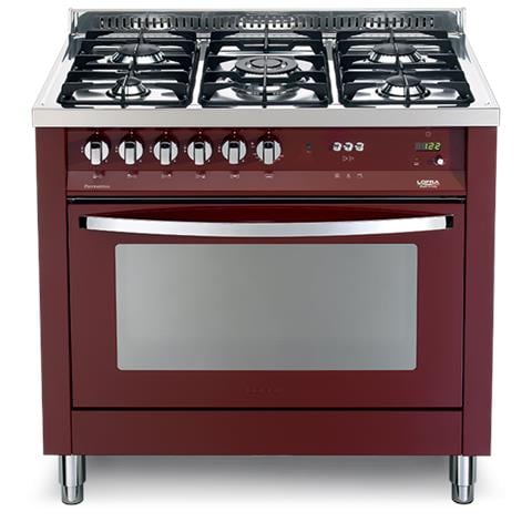 PRG96MFT / C Rosso Burgundy Cucina 5 Fuochi Gas Forno Elettrico Multifunzione Classe A Dimensione 90 x 60 cm Colore Rosso - Foto 7