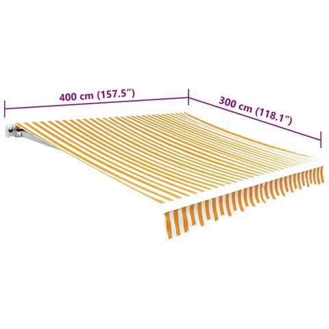 Tenda Parasole Tela Giallo e Bianco 4x3m (Telaio non Incluso) - Foto 5