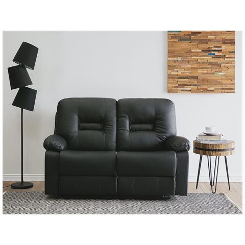 Divano Reclinabile A 2 Posti In Pelle Sintetica Nera Bergen - Foto 26