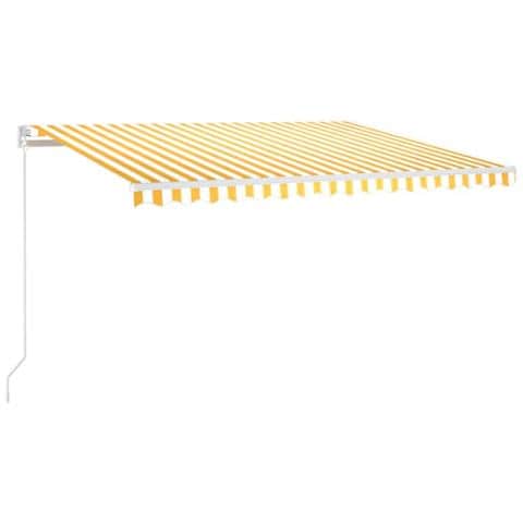 Tenda da Sole Retrattile Automatica 450x300 cm Gialla e Bianca - Foto 1