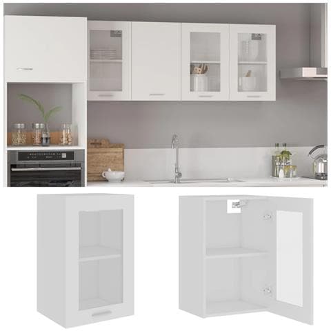 Armadio Sospeso con Vetro “Lyon” Bianco 40x31x60 cm - Foto 2