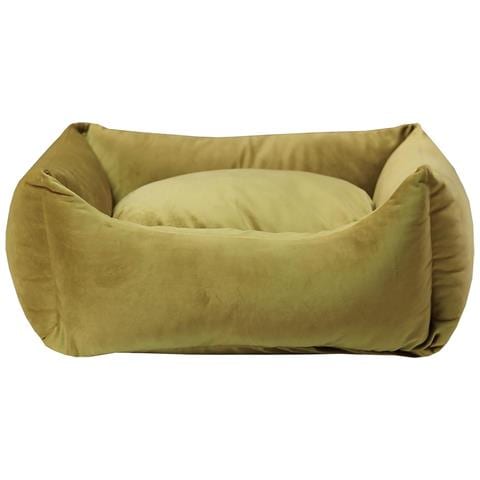 Divanetto Con Cuscino In Velluto Completamente Sfoderabile Cuccia Letto Per Cani Gatti Made In Italy (giallo-m-65x55x20 Cm) - Foto 1