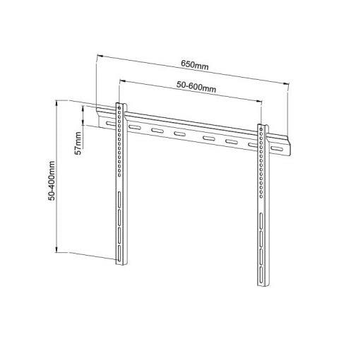 Staffa Ultra Slim Universale ICA-PLB 114L per TV 40-65" con Sistema Pieghevole Colore Nero - Foto 4
