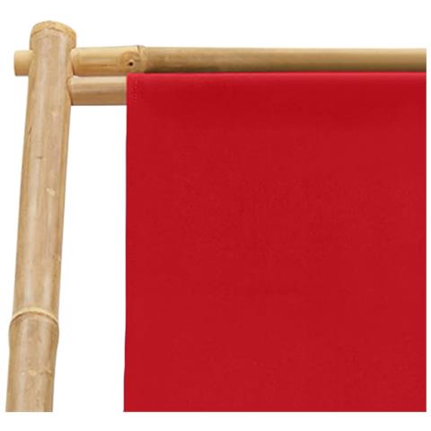 Sedia a Sdraio in Bambù e Tela Rosso - Foto 9