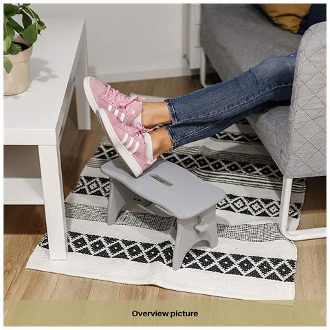 Piccolo Sgabello Grigio Cucina Bambini In Legno | 38 X 19 X 21 Cm | Poggiapiedi Grezzo Multifunzionale | Perfetto Per Tutte Le Nostre Scatole O Come Espositore Supporto Piante - Foto 5