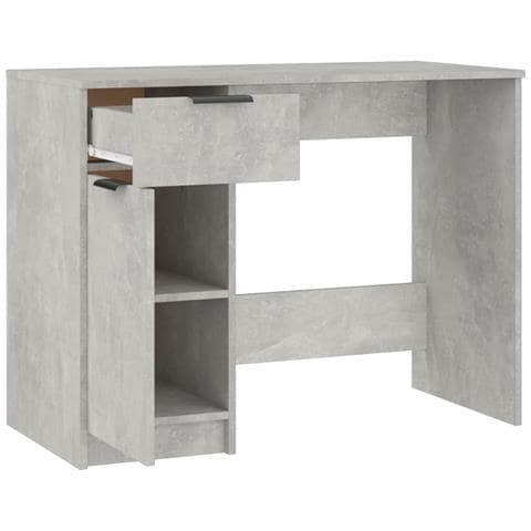 Scrivania Grigio Cemento 100x50x75 Cm In Legno Multistrato - Foto 2