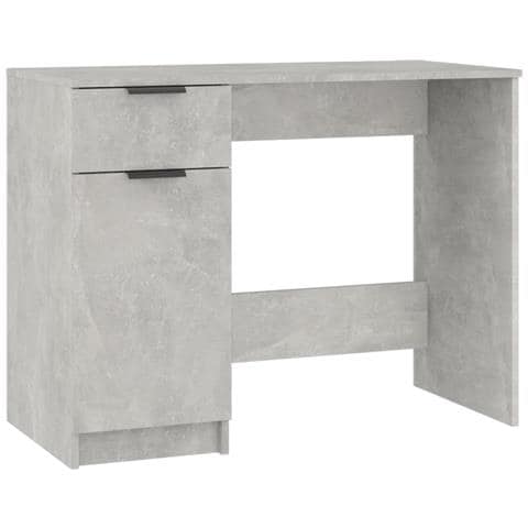 Scrivania Per Computer Grigio Cemento 80x50x75 Cm | Con Rotelle E Ripiano Tastiera | Risparmio Spazio - Foto 4