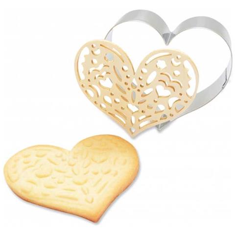 Kit Tagliabiscotti Cuore + 2 Penne Al Cioccolato Bianco E Verde - Foto 1