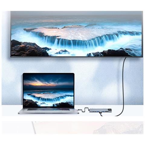 Hub Usb-c A 8 Porte Con Usb, Ubc Pd, Hdmi, Rj45, Scheda Di Memoria Grey - Foto 7