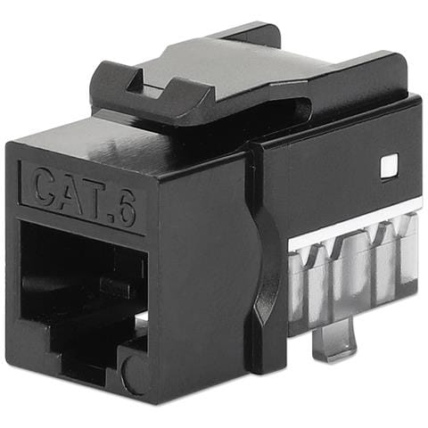 Frutto Keystone Slim Cat. 6 Per Cavo Rigido Con Supporto Punch-down 25 Pz Nero - Foto 1