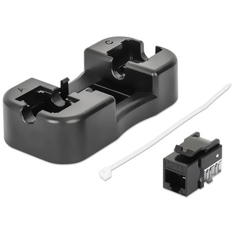 Frutto Keystone Slim Cat. 6 Per Cavo Rigido Con Supporto Punch-down 25 Pz Nero - Foto 3