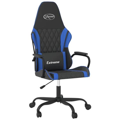 Sedia Da Gaming Massaggiante Nero E Blu In Similpelle - Foto 1