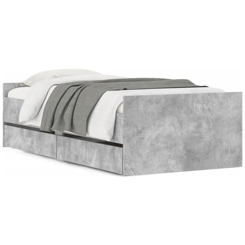 Giroletto Con Cassetti Grigio Cemento 90x190 Cm - Foto 2