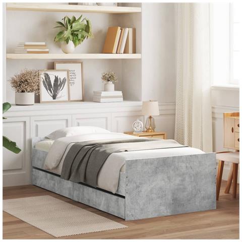 Giroletto Con Cassetti Grigio Cemento 90x190 Cm - Foto 1