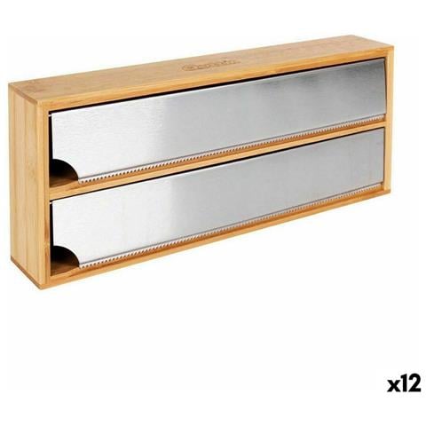 Portarotolo Da Cucina Quttin Bambù Alluminio 33,5 X 13 X 5,5 Cm (12 Unità) - Foto 1