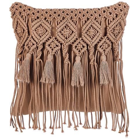 Set Di 2 Cuscini Bamian Cotone 45 X 45 Cm Marrone Chiaro Trama Geometrica - Foto 2