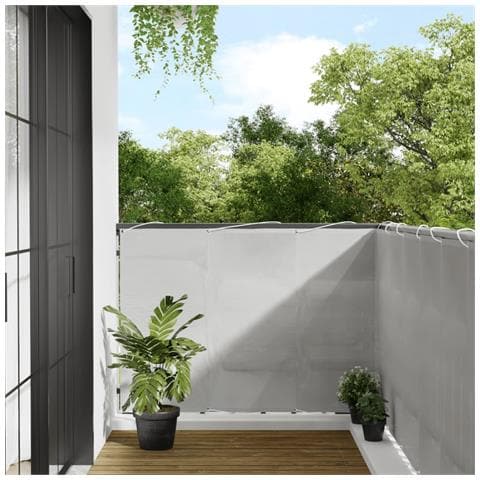 Paravento Balcone Grigio Chiaro 120x700cm 100%poliestere Oxford - Foto 1